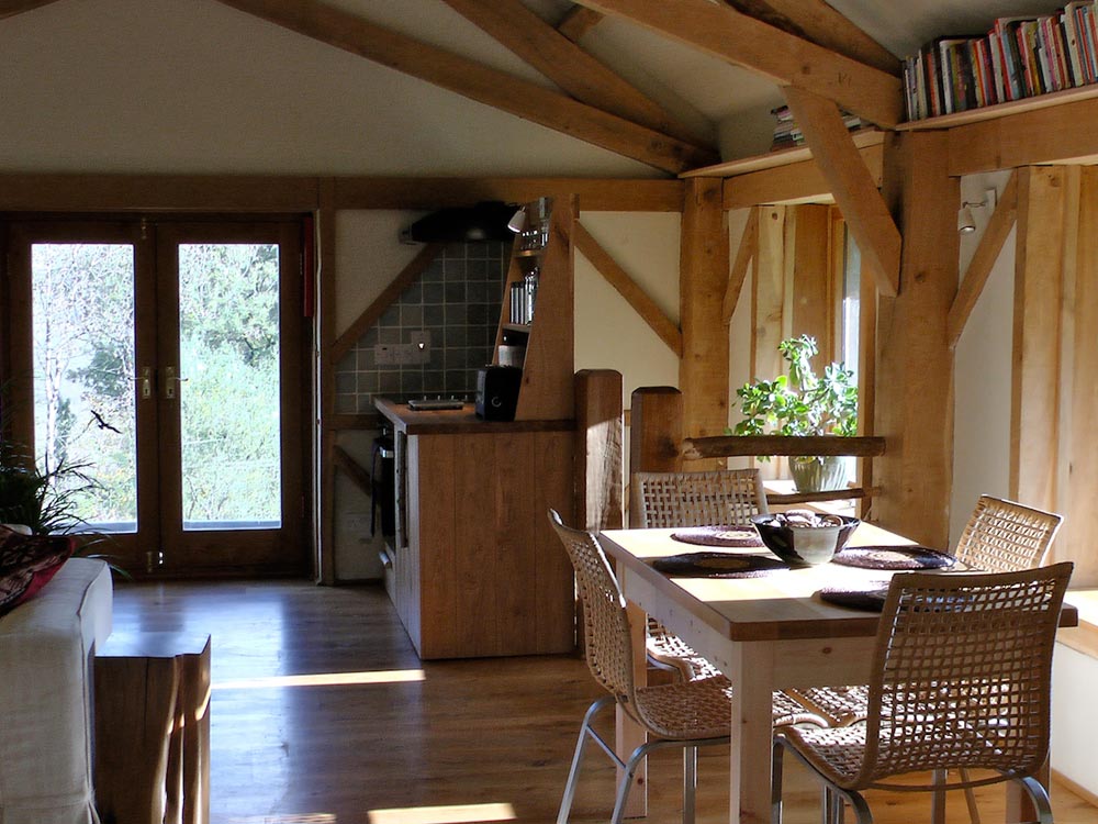 Dining Table and Kitchen in the Barn