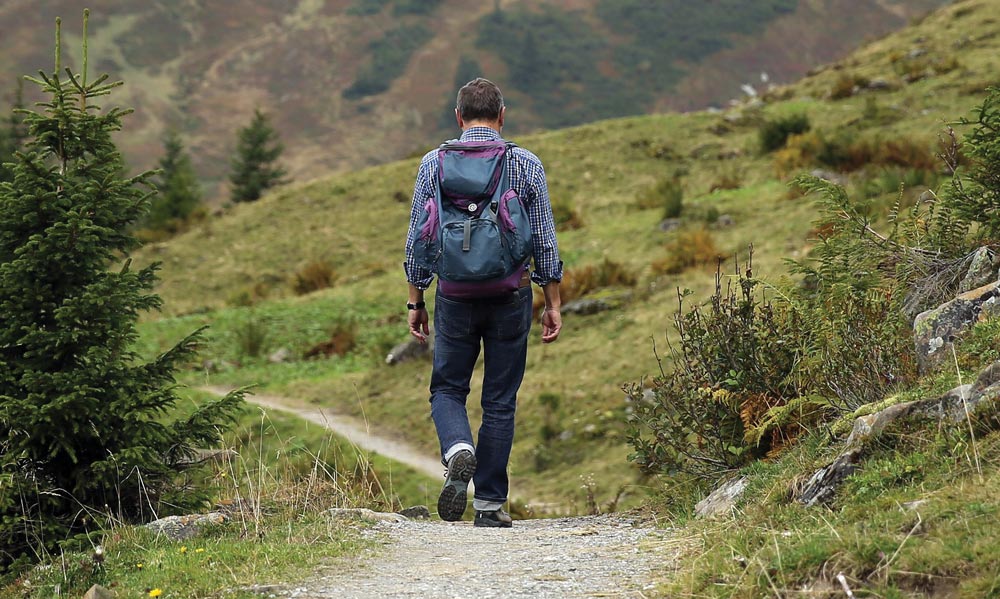 hiking in nature